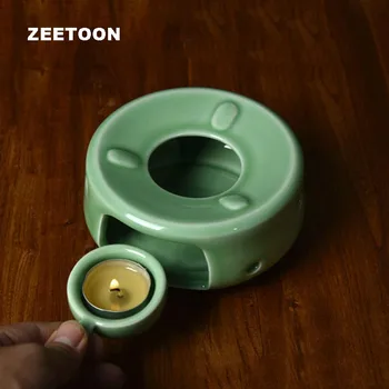 

Chinese Style Longquan Celadon Warm Tea Stove Tea Warmer Candle Heater Teapot Holder Base Teaware Accessories Night Light Crafts
