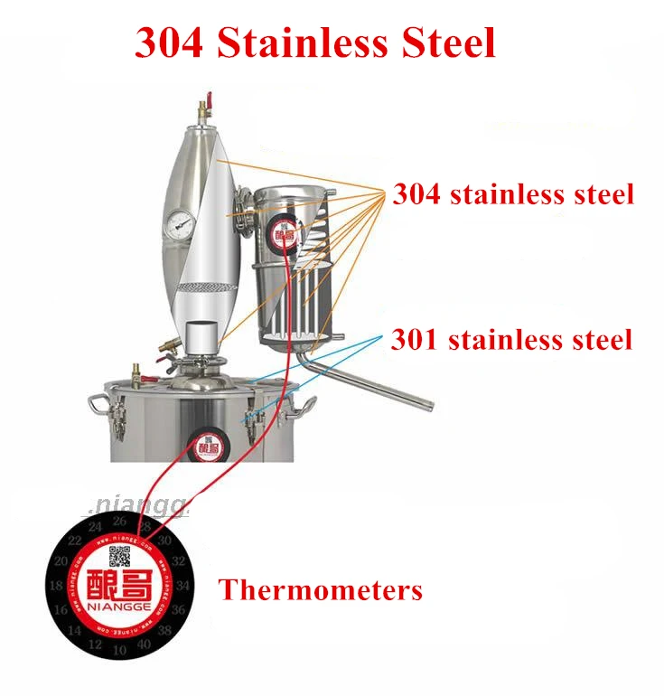 Новая технология! 30L бар бытовой винный стальной Самогонный аппарат пивоварения оборудование водка производитель заваривания алкоголя виски дистиллятор