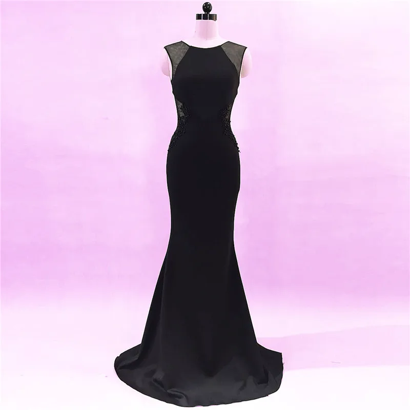 Solid Pink Cotton & Mesh Beaded Floral Appliques Mermaid Sexy Club Dresses 2018 New Arrival Party Dress Women Vestido Long Slim (8)
