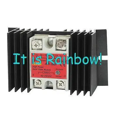 

Free Shipping Single Phase Solid State Relay HPR-10AA AC 80-250V 24-380V w Black Heat Sink