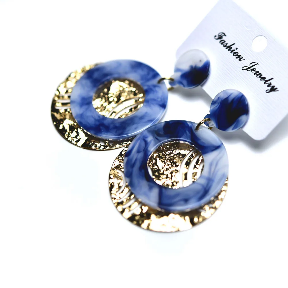 

new cool double earrings girls ladies fancy costume jewelry cheap women's fashion earrings big acrylic circle round earrings