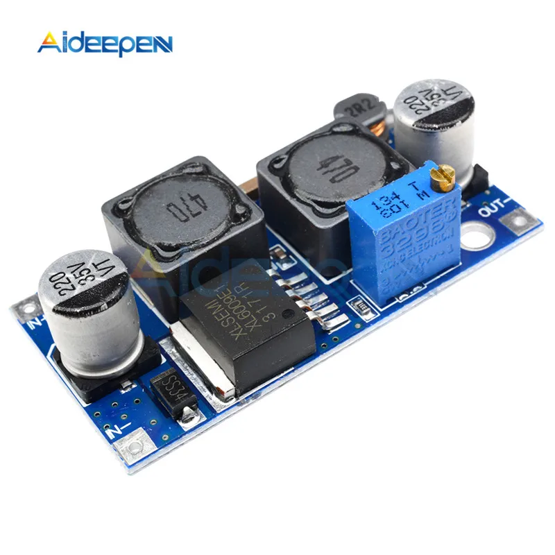 

XL6009 DC-DC Auto Step Up Step Down Module Adjustable 3.8V-32V to 1.25V-35V Boost Buck Regulator Converter Module