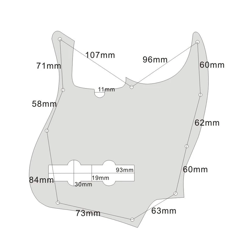 10 отверстий царапина пластина гитара Накладка для защиты деки с винтами для джаз бас Стиль гитары замена, 3 слоя