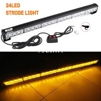 

27 Inch 24 LED Blue Emergency Traffic Advisor Flash Strobe Light Bar Warning Lamp 12V