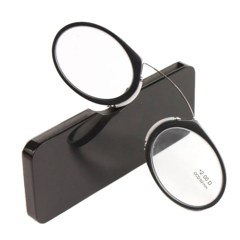 Skup DIDI Titanium Mini czytanie zacisk do okularów nos okrągłe optyczne okulary z pudełkiem portfel okulary korekcyjne stopień 1.0 do 3.5 U606