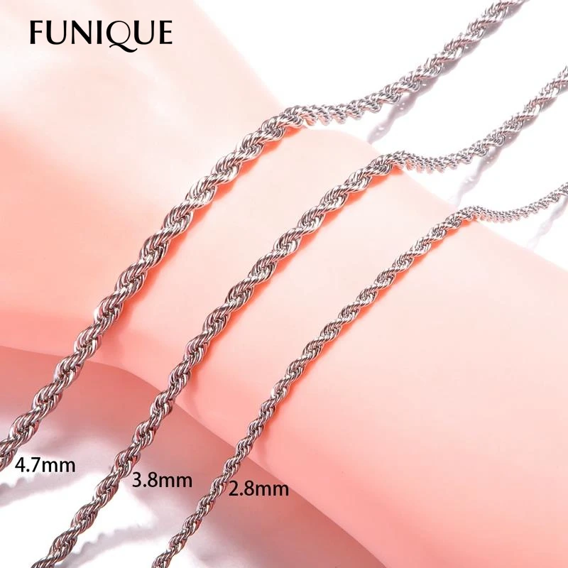Buy FUNIQUE Stainless Steel Twisted Necklace Chains