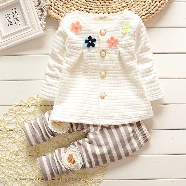 0 2 Years Baby's Sets 2019 Autumn Spring Girls Clothes Suit T shirt