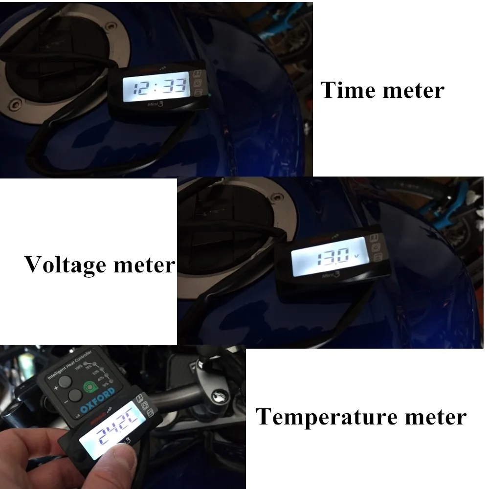 

Motorcycle multi function mini Digital Air Temperature Thermometer Voltmeter Time Meter Gauge For Yamaha XMAX NVX NMAX nmax