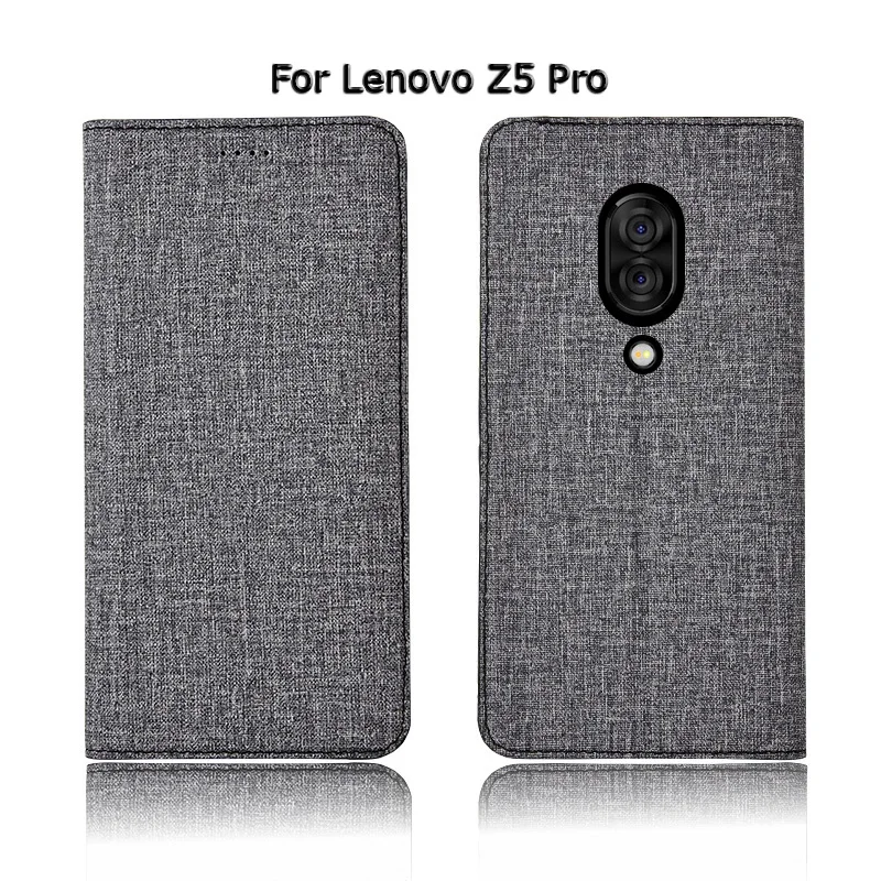  Flip Stand Phone Case Cover For Lenovo Z5 Z6 Pro GT Z5s Lite Case Cotton Linen Leather Card Design 