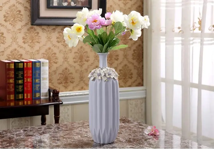 Современные дома керамические вазы с орнаментом Ресторанный стол Моделирование поддельные цветочные горшки украшения гостиной цветочные композиции ремесла