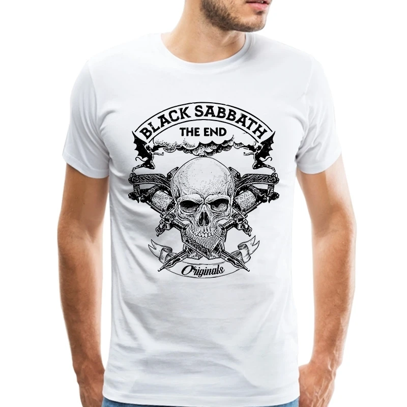 Fashion Heaven and Hell T-Shirt Men Heavy Metal Rock Band T Shirt Short Sleeve Men's Skull Clothing Concert Tees Top Drop Ship
