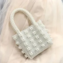 Роскошная нарядная вечерняя сумочка с жемчугом, женская сумка-тоут, винтажная ручная работа, бисероплетенная коробочка для жемчуга, сумка для свадьбы