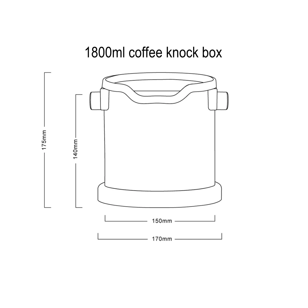 1800 мл нержавеющая сталь кофе стук коробка эспрессо измельченный контейнер мусорное ведро кофе инструменты для бариста+ Нескользящая основа
