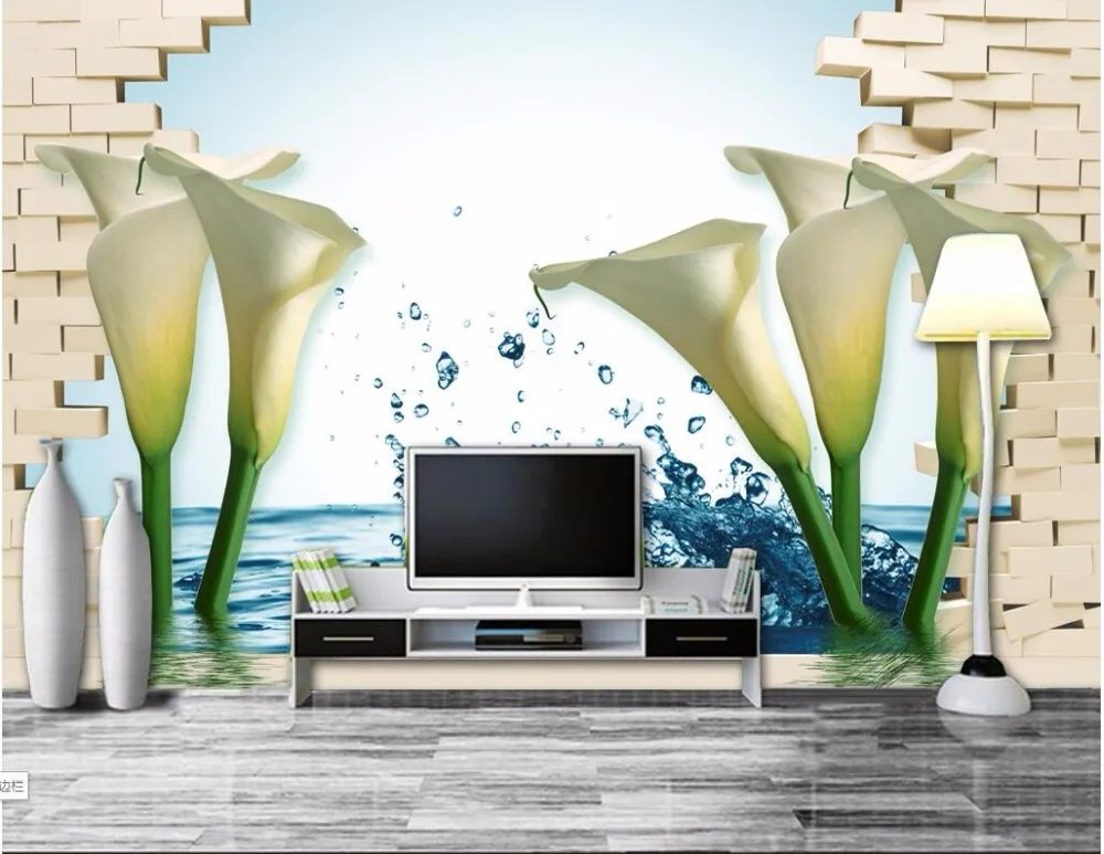 

Настенные 3D-обои на заказ, рисунок с изображением подковы, цветов, воды, украшение для стен, 3 d