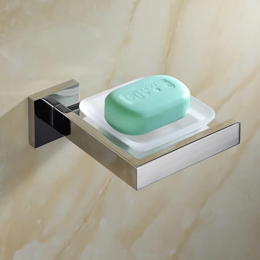 Luxury Mirror Polished 304 Stainless Steel Soap Dish Holder Wall Mount ...