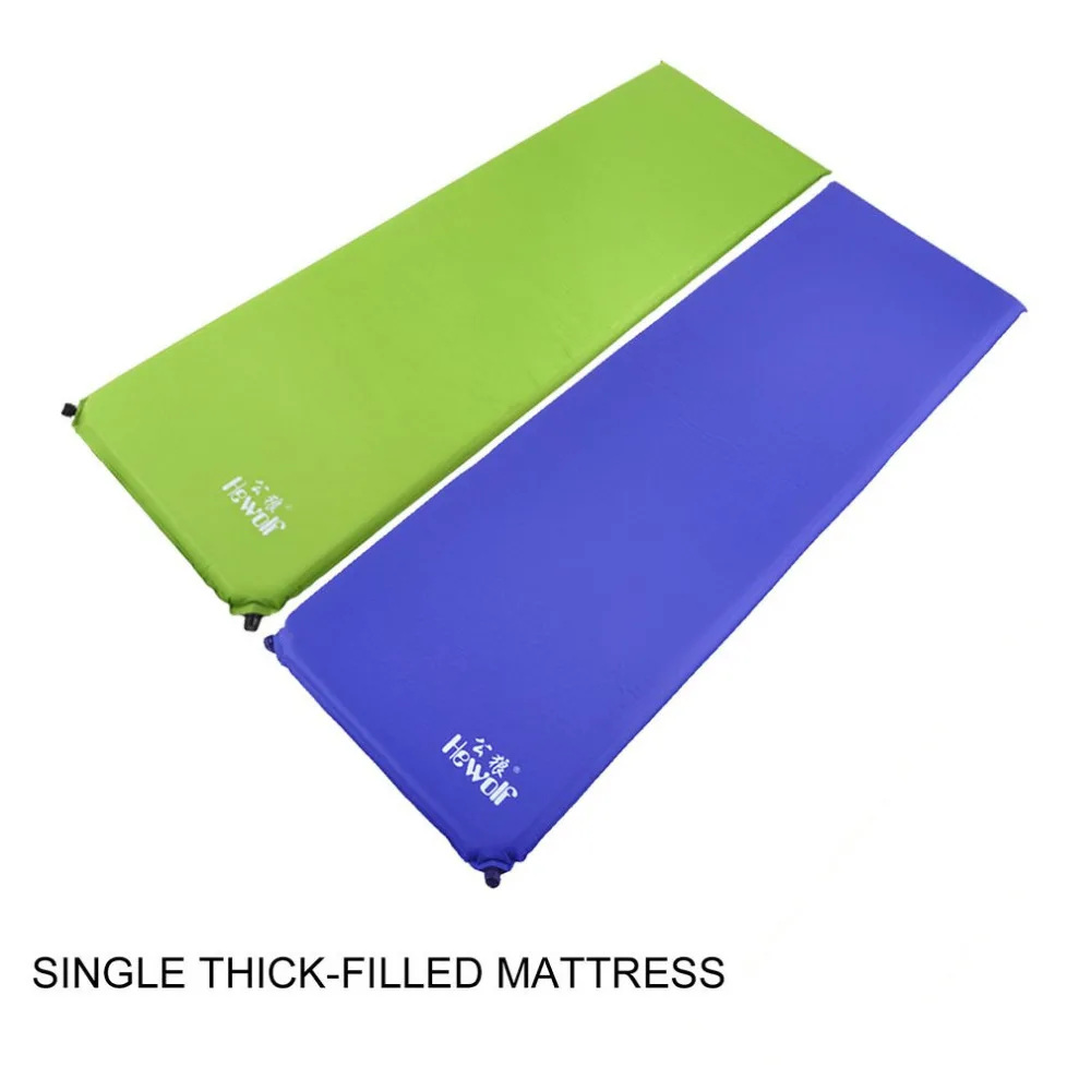 Hewolf 1 Person Outdoor Camping Mat Folding Automatic Inflatable Camping Mat Mattress Self-Inflating Moistureproof Tent Pads