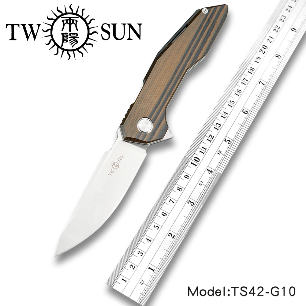 TWOSUN D2 лезвия складной карманный Ножи Походный нож ножи Отдых Открытый EDC шарикоподшипники быстро открыть G10 TS42-G10