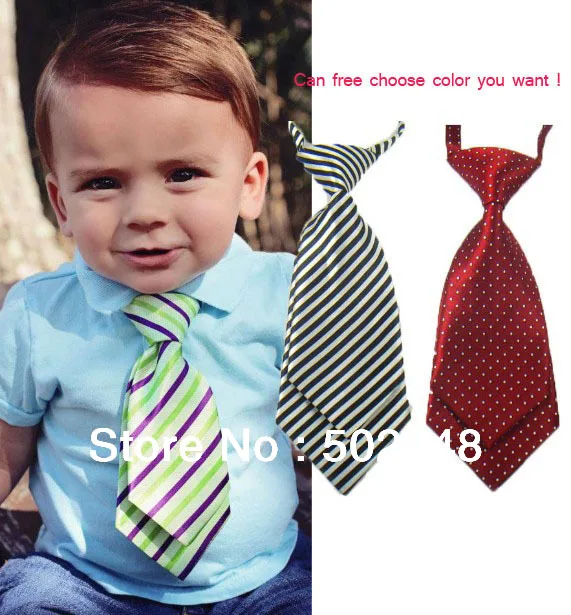 Baby Toddler Boy Necktie Tie kids Infant Stripe Necktie Imitation Silk