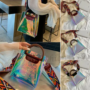 

2019 Newest Women PVC Clear Shoulder Bag Tote Jelly Purse Wallets Handbag Satchel Transparent Jelly Purse Wallets Jelly package