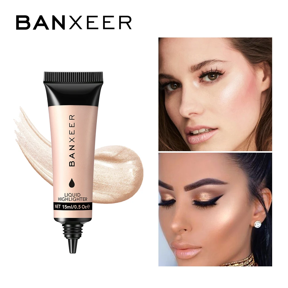 BANXEER жидкий хайлайтер Осветляющий крем для макияжа Shimmer Contour Bronzer Shinning Body Face Glow Highlight 6 цветов