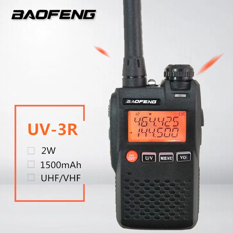 Лучшая цена Baofeng UV 3R Mini Walkie Talkie UHF VHF Двухдиапазонная портативная двухсторонняя
