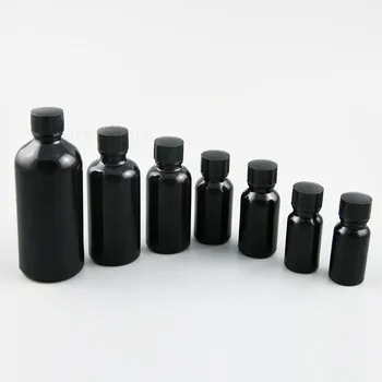 

20pcs Refillable Nail Polish Bottle with Brush lid 5ml 10ml 15ml 30ml 50ml 100ml Shiny Matte Black Container Bottles