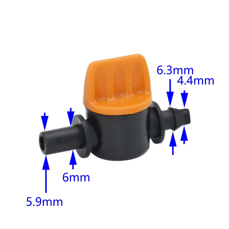 Садовый кран 1/4 до 6 мм, клапан для полива воды, противокапельный мини-клапан, 4/7 шланга, водостопорные разъемы, 1/4 дюймов, адаптер для полива, 6 шт