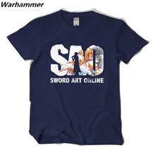 Warhammer 2017 Anime Men T shirt Print Sword Art Online Summer Cosplay Tee Shirt Homme XXL O-neck SAO Fans Short Sleeve T-shirts