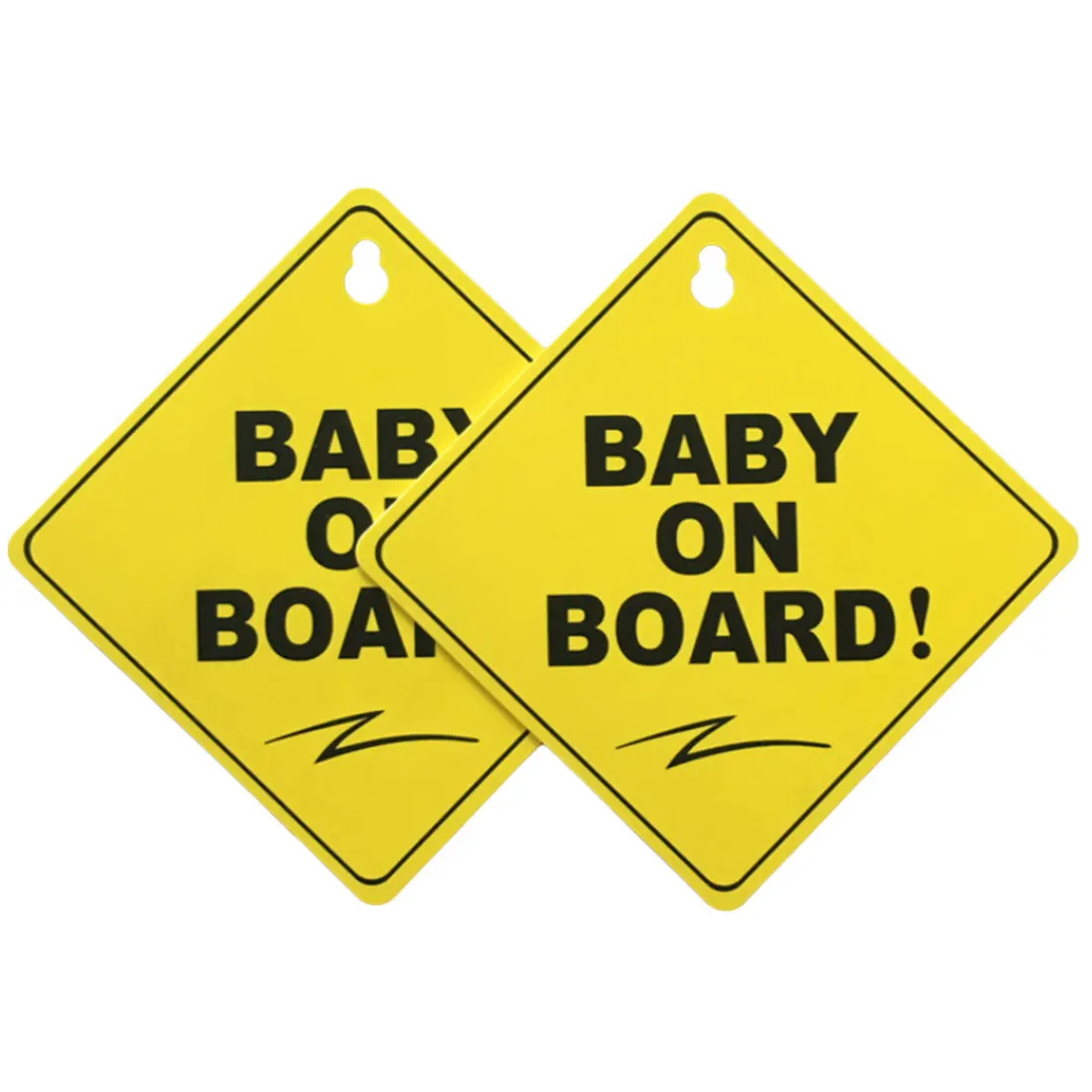Baby on a board Car Stickers Intimate Accessories 2pcs Car Sucker Baby Stickers Safety Warning Sticker For Car Window 12*12cm