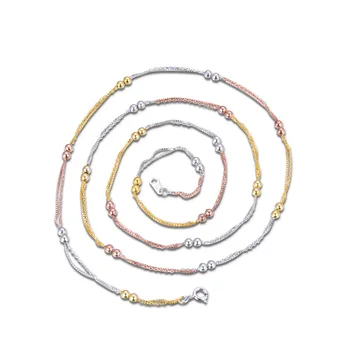 

YJL118 New Fashion S925 Sterling Silver Jewelry Color 065 Box + 25 Car Cross 3.0 Double Bead Long Necklace