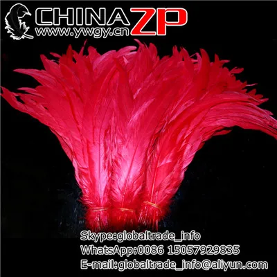 Сделано в CHINAZP с фабрики 100 шт./лот 30~ 35 см(12~ 14 дюймов) длина окрашенные Разноцветные перья петуха хвост - Цвет: Red