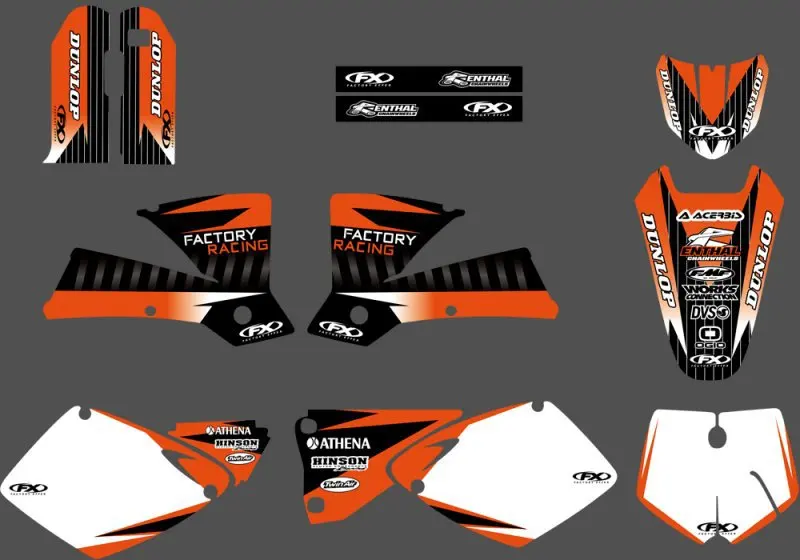 Команда мотоцикл графические наклейки для KTM SX 125 250 380 1998 1999 2000 MXC 200 300 2002 400 520