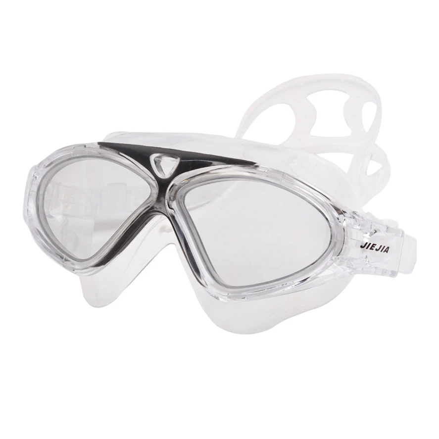 Очки для плавания для взрослых HD красочное покрытие анти-туман Анти-УФ силикон большая коробка водные виды спорта плавание Водонепроницаемые Регулируемые очки