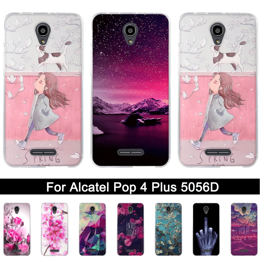 

3D Relief TPU Case for Alcatel POP 4 Plus 5056D Back Phone Case Cover for alcatel pop4 plus 5056D 5.5 inch Soft Silicone Shells