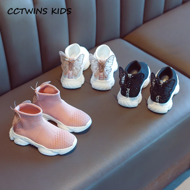 CCTWINS/детская обувь; коллекция года; сезон весна; Брендовые спортивные кроссовки для малышей; Детские Модные Повседневные кроссовки с высоким берцем и бабочкой для девочек; FH2397