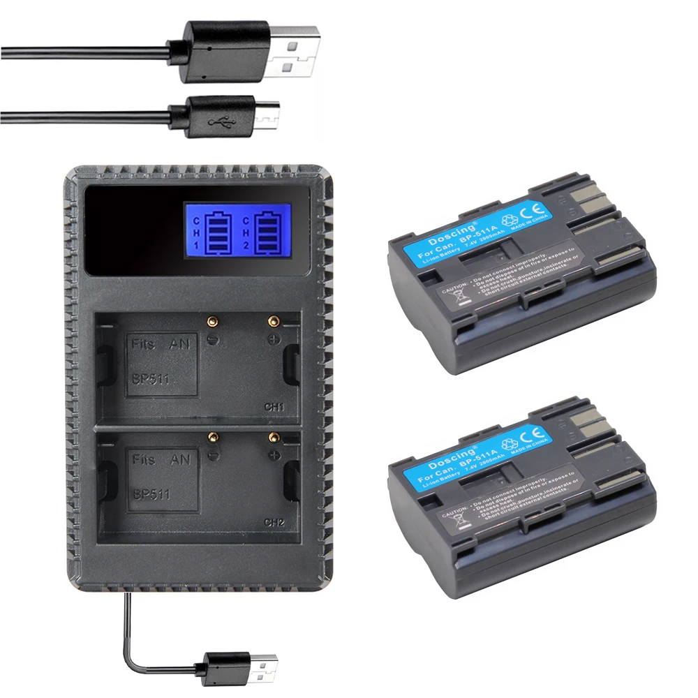 Аккумулятор для фотоаппарата с двумя USB портами Canon G6 G5 G3 G2 G1 EOS 300D 50D 40D 30D 20D
