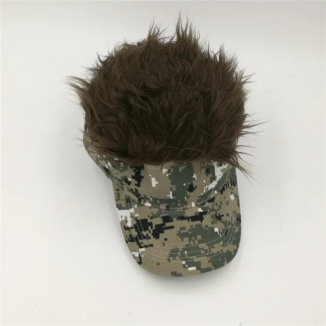 baseball caps with fake hair