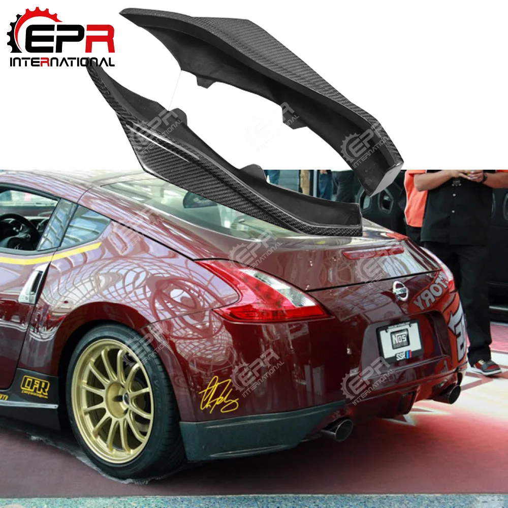 Для Nissan Z34 370Z углеродное волокно задний бампер Spat глянцевая отделка сплиттер