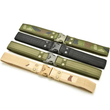 

Length Adjustable Release Tactical Belt Hunting Outdoor Sports Field Belt 100cm-135cm Woodland Camo Waistband Canvas Quick
