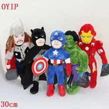 30cm Super Hero The Avengers plush set Toys Spiderman Captain America Hulk Batman iron Man Raytheon