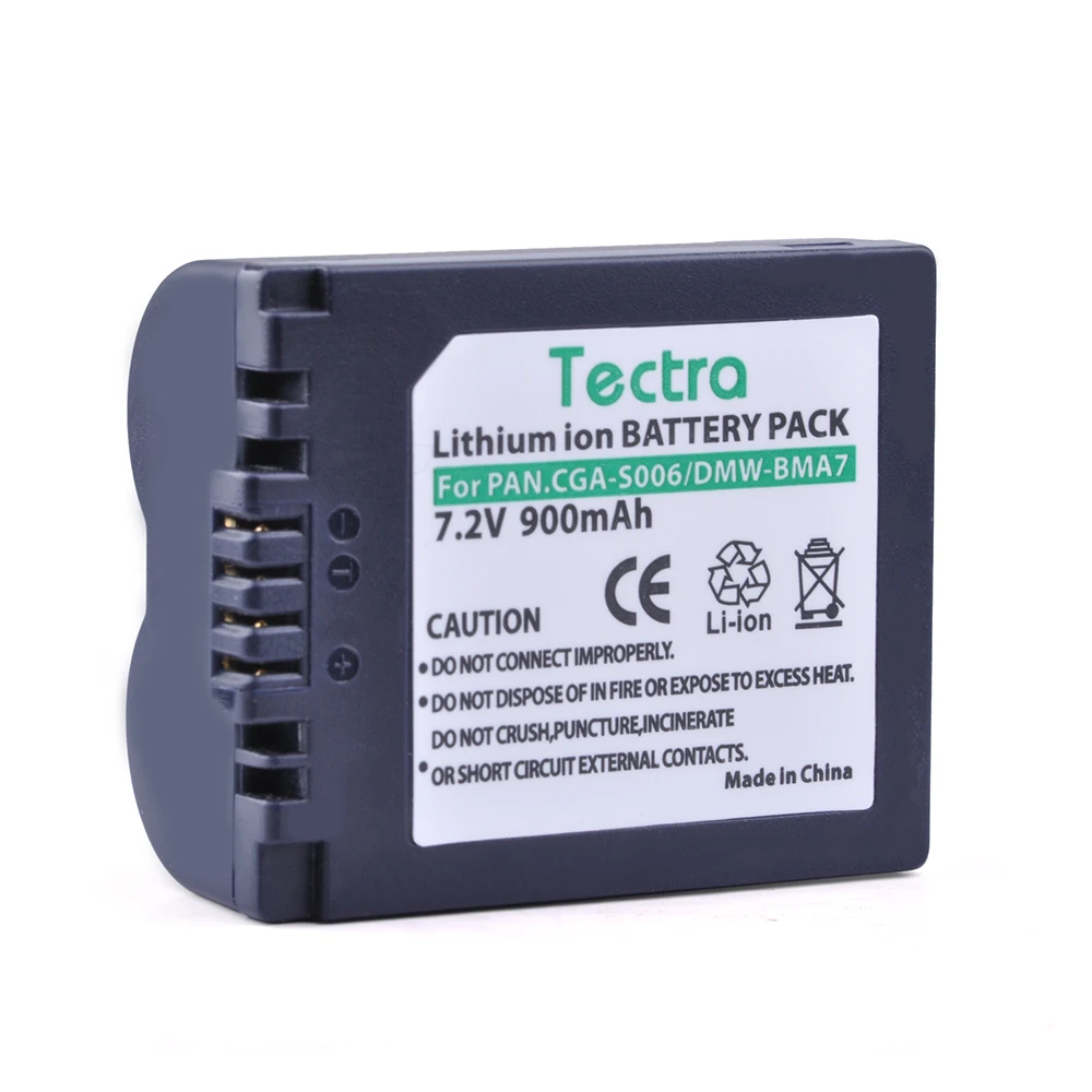 Tectra Replacement CGA S006 S006 S006A CGR S006E DMW BMA7 Battery for Panasonic Lumix DMC FZ7