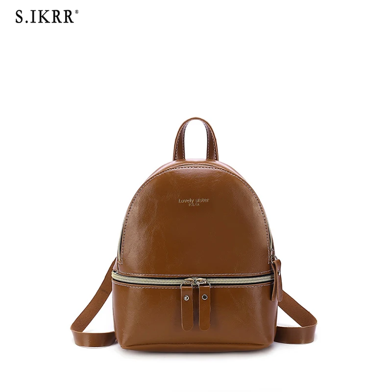 S. IKRR, дизайн, модный женский рюкзак, мини, мягкий на ощупь, многофункциональный, маленький рюкзак, женский, для девушек, сумка на плечо, для девушек, кошелек - Цвет: Шоколад