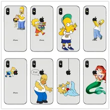 Симпсон «Русалочка» с Прозрачный мягкий силиконовый чехол на заднюю панель телефона для iphone11Pro макс 7 Plus 6S плюс 8 plus XR XS Max Fundas Coque