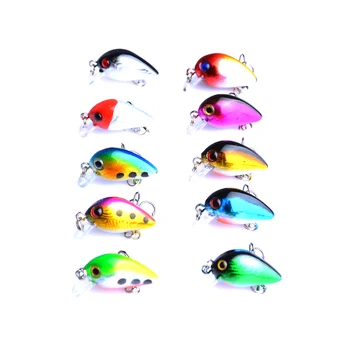 

100Pcs 1.5g/2.6cm Swim Hard Crankbait Fishing Lures 3D Eyes Mini Lifelike Wobblers With 3 Hooks Peche Isca Artificial Bait