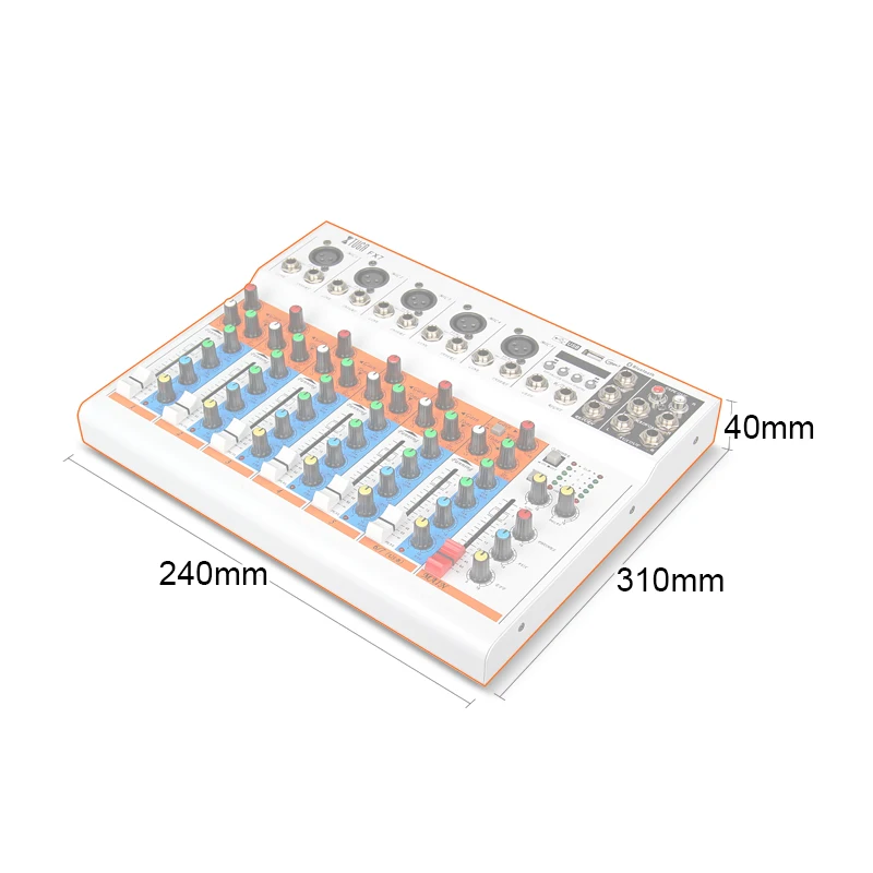 XTUGA FX7-USB 7 Channels Audio Mixer Console With