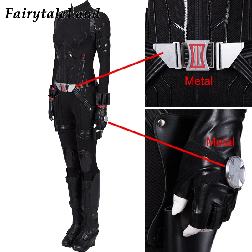 Avengers Endgame Black Widow Cosplay Costume for Women – Natasha Romanoff Black Widow Jumpsuit for Halloween image 5