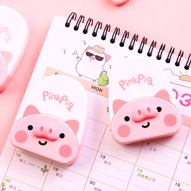 

DUGUO cute stationery powder pig correction tape correction belt student correction belt kawaii office supplies correction belt