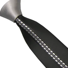 LAMMULIN мужские галстуки Серебряный Узел контрастный черный с серебряные точки полосатый шейный платок из микрофибры дизайн панели обтягивающий галстук 6 см