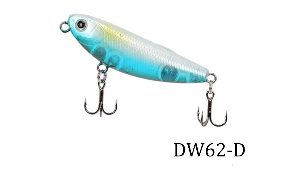 TSURINOYA DW62 5,0 см/5 г мини Topwater приманка для рыбалки Карандаш Твердые Приманки рыболовные приманки маленькие карандашные приманки - Цвет: DW62 D