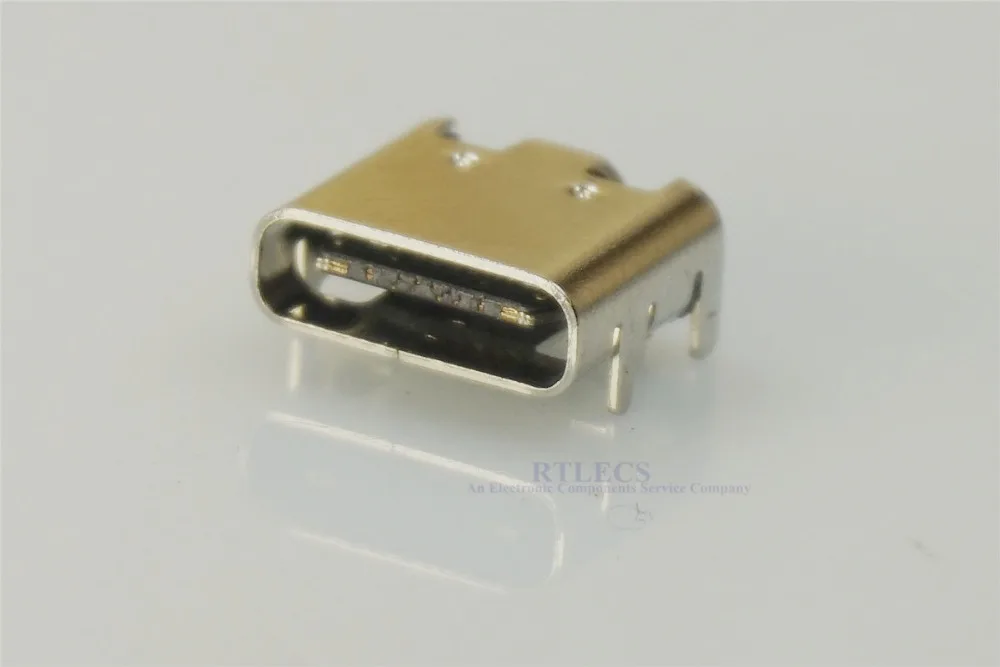100 шт. разъем USB 3 1 типа C 16 контактов прямоугольный SMT Tab гнездовой поддержка Pin